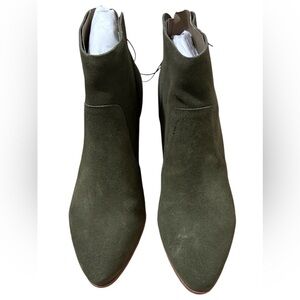 Violet & Red Olive Suede Ankle Boots with Pointed Toe - Size 9